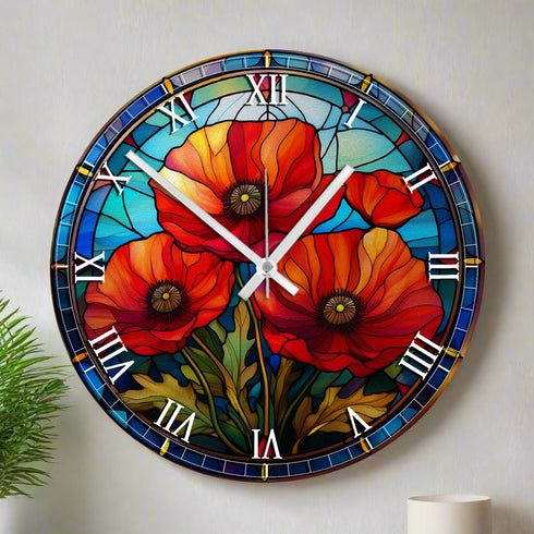 Poppy Suncatcher Effect Clock